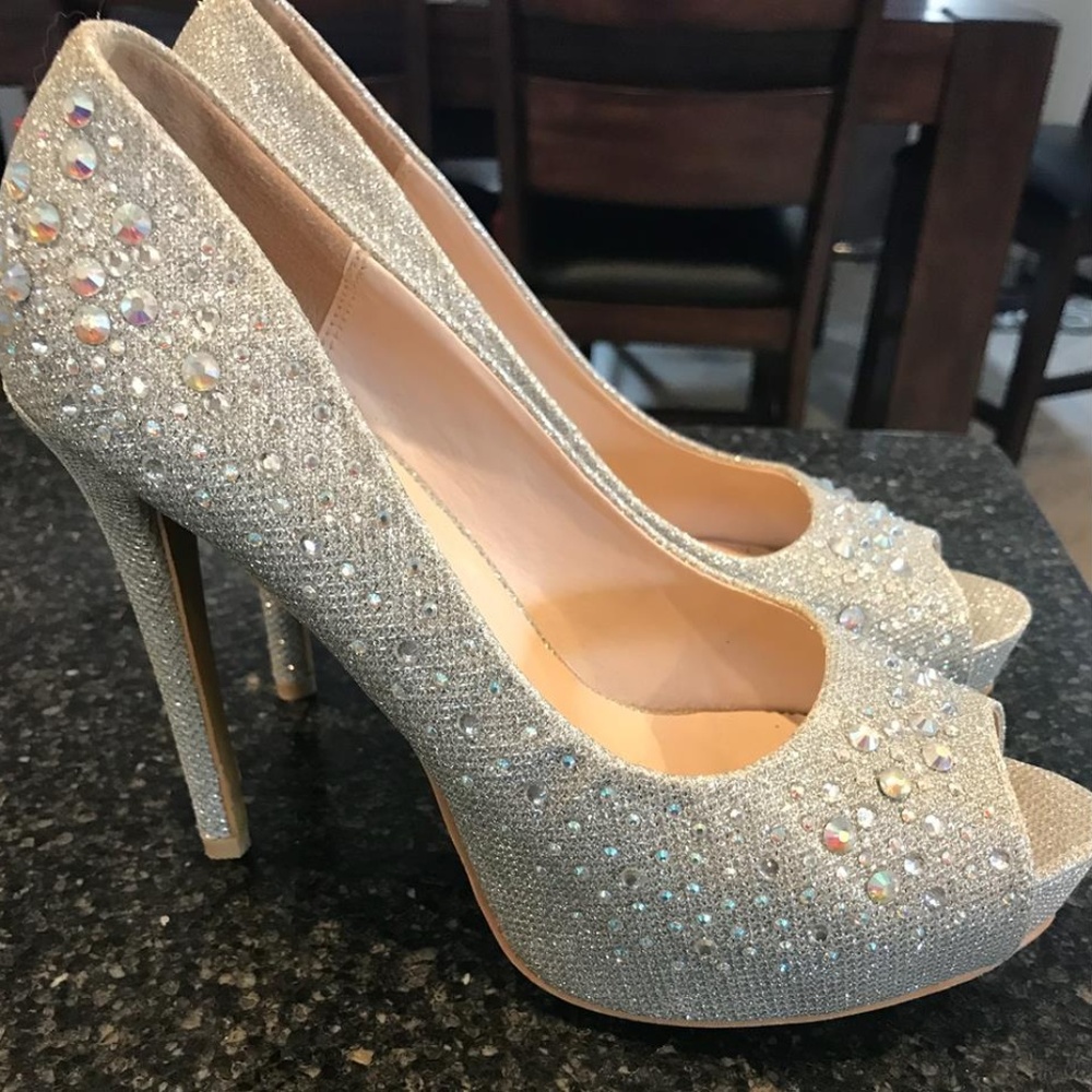 Silvery Heels -- Almost new condition!
